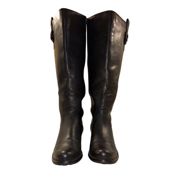 Blondo Shoes - Blondo Women’s Tall Leather Riding Boots Black Size 7.5M Aqua Protect Zipper EUC